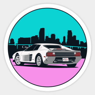 Miami Nice Ferrari Testarossa Sticker